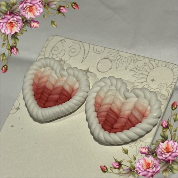 Heart Polymer Clay earrings - Picture 1 of 7